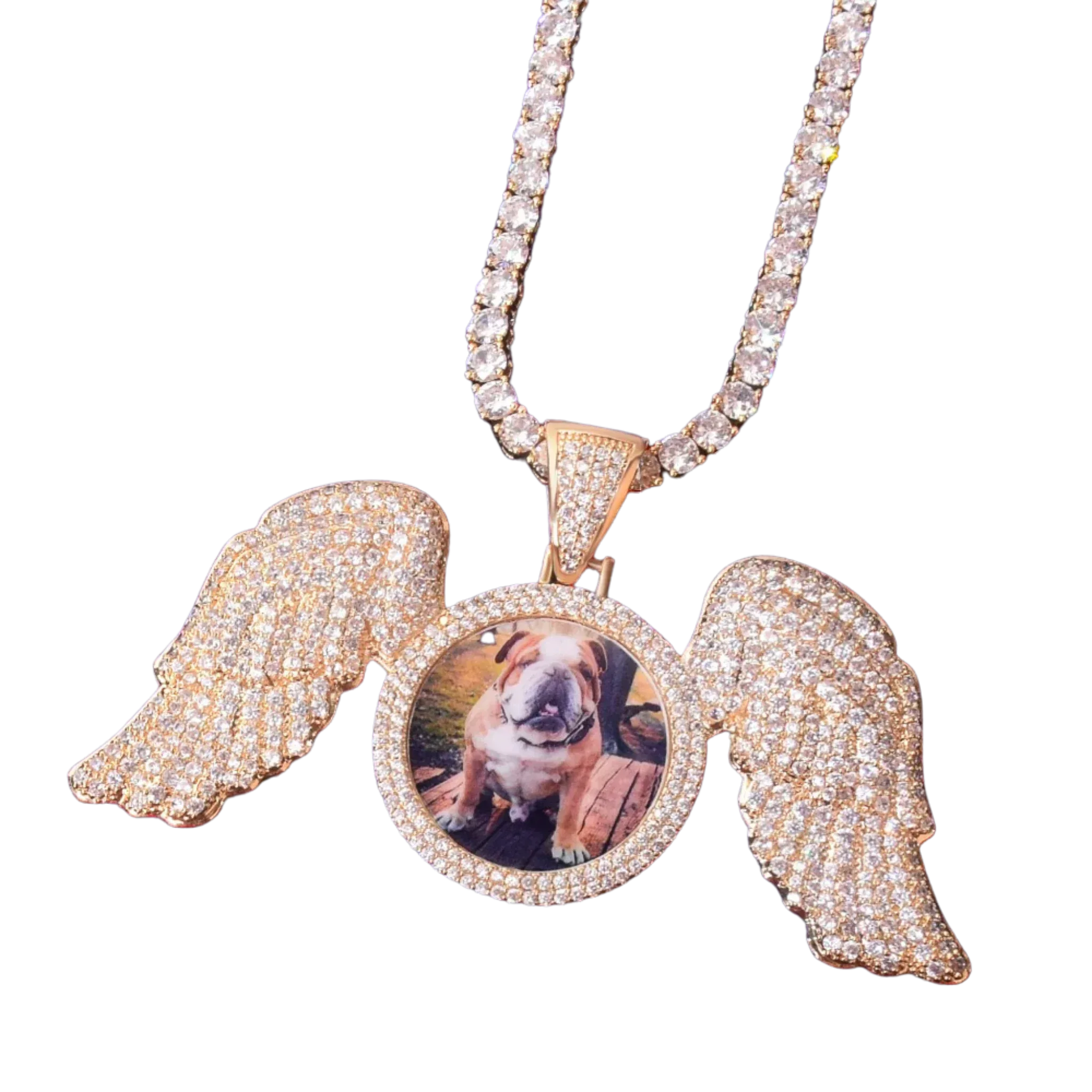 Special Wings Tennis Custom Photo Pendant Necklace – Iced Out Hip Hop Jewelry - CaratixJewelry